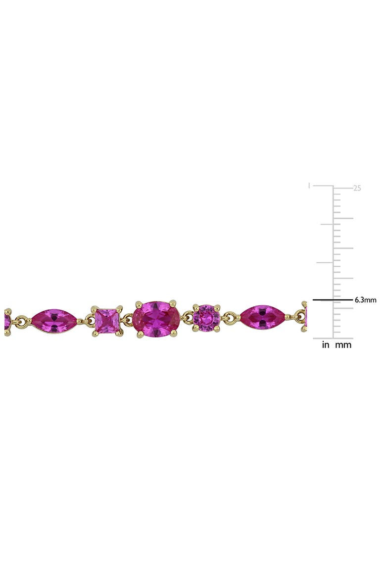 Lab Created Pink Sapphire Necklace, Alternate, color, PINK