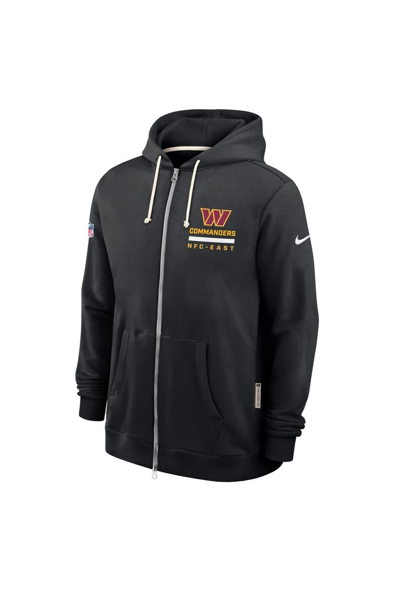 Men's Nike Black Washington Commanders Sideline Standard Issue Utility Player Dri-FIT Full-Zip Hoodie, Alternate, color, Black
