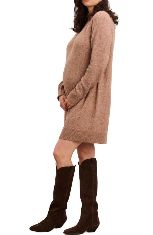 Hatch The Cozy Pointelle Poise Mini Dress In Brown