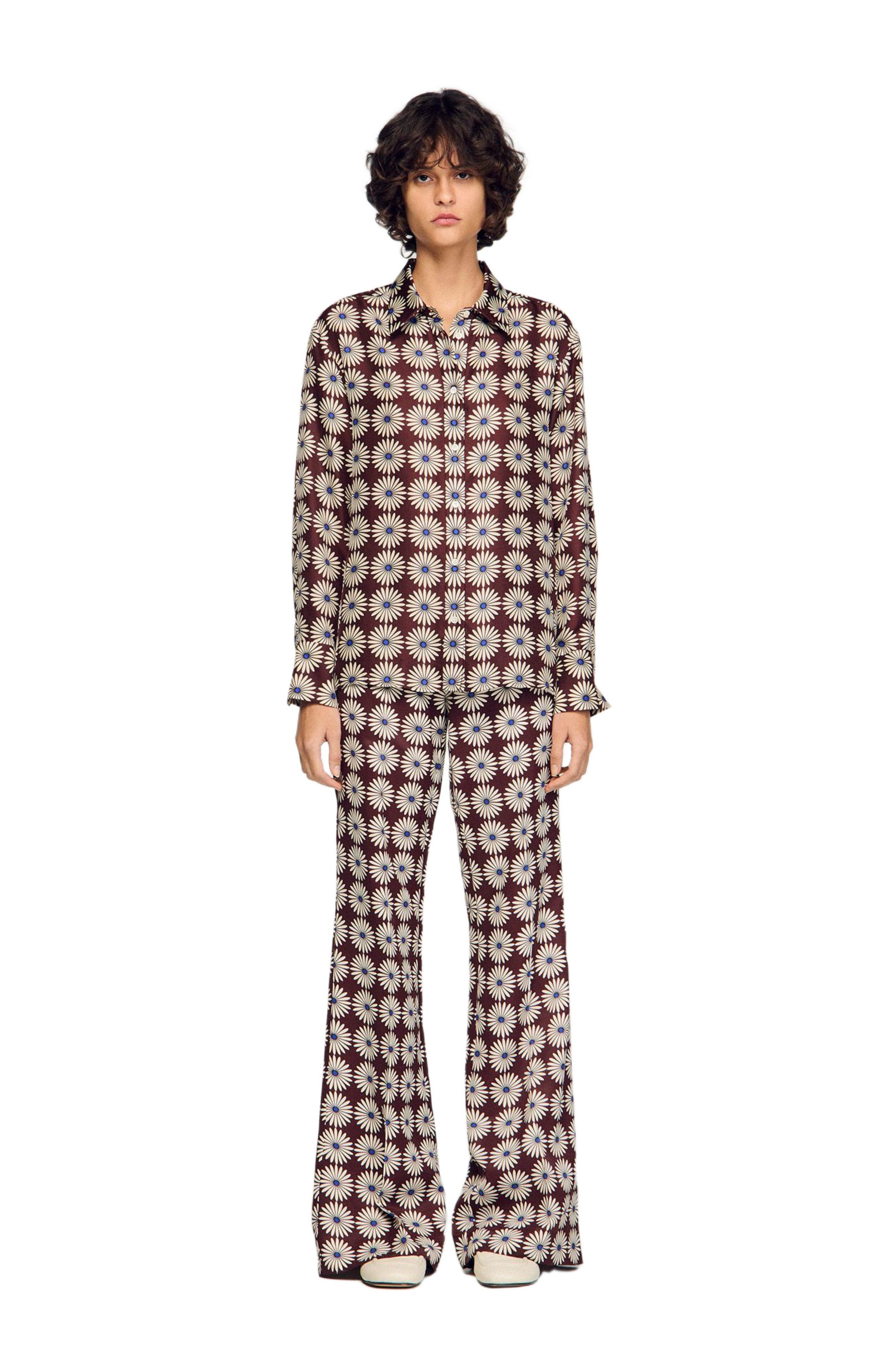 Floral print silk shirt - image 2