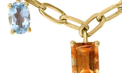 Effy 14k Gold Plated Sterling Silver Semiprecious Stone Charm Necklace In Gold Multi