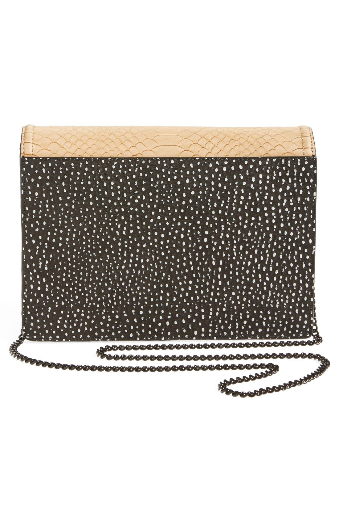 'Rider' Clutch, Alternate, color, NUDE/ BLACK