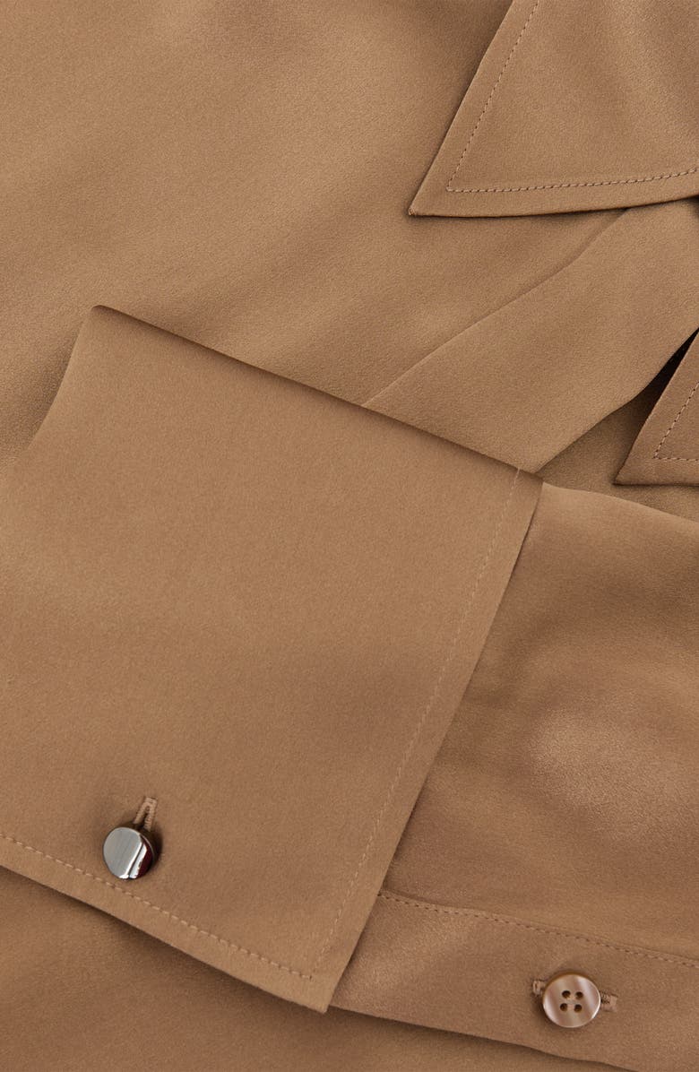 Reiss Ameira Silk Shirt, Alternate, color, Camel