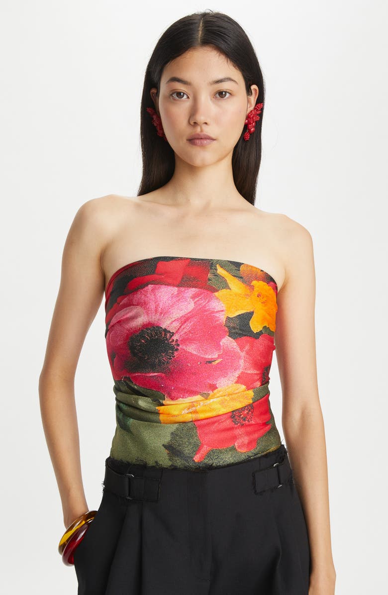 Tory Burch Photo Flowers Silk Scarf, Alternate, color,