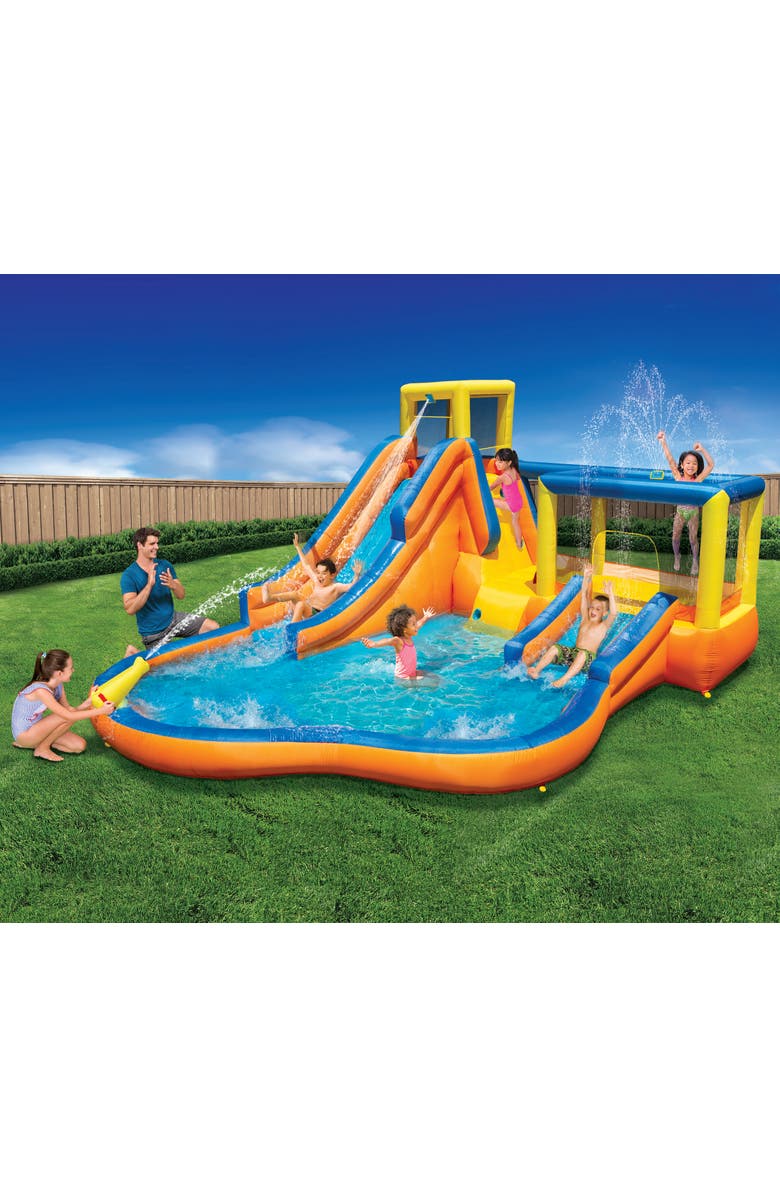 Banzai Inflatable Slide 'N Bounce Spash Park Water Park 3 Levels Of Fun!, Alternate, color, 