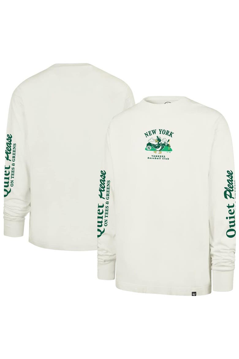 Men's '47  Cream New York Yankees Quiet Please Foundation Long Sleeve T-Shirt, Main, color, Cream