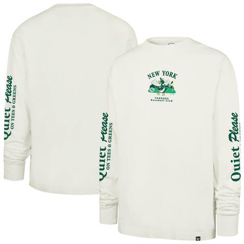 Men's '47  Cream New York Yankees Quiet Please Foundation Long Sleeve T-Shirt