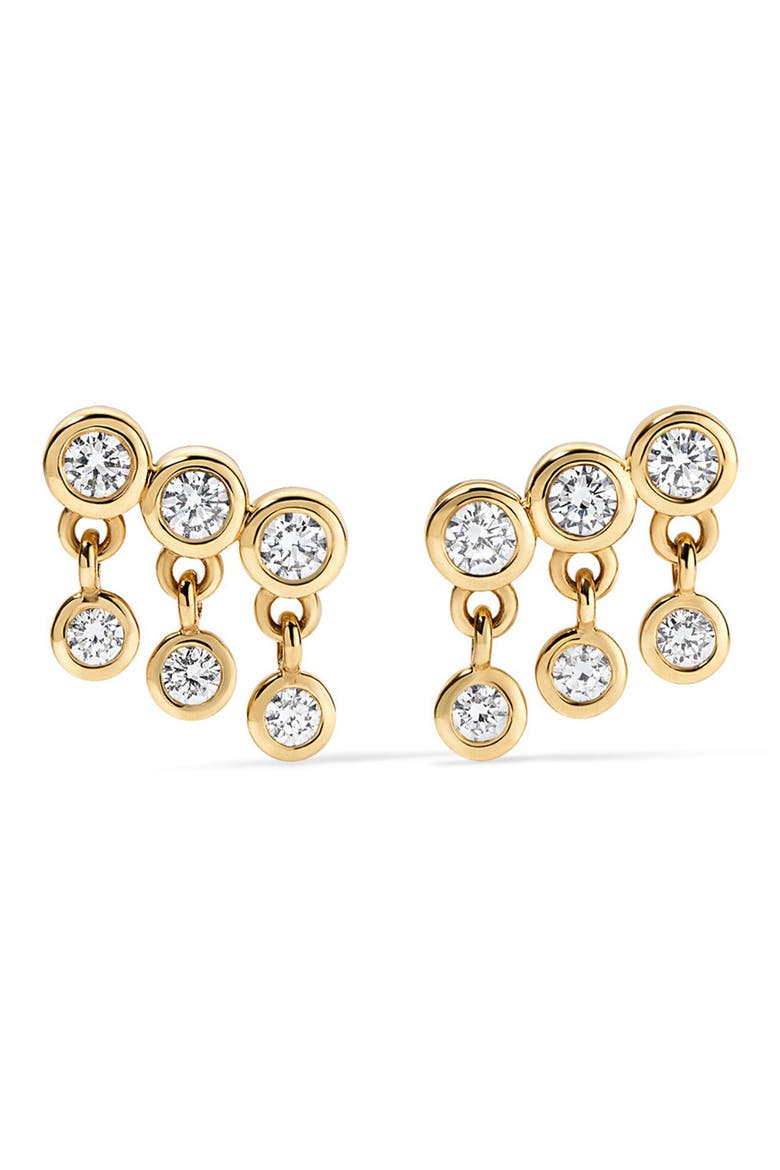Diamond Shaker Stud Earrings, Main, color, DIAMOND