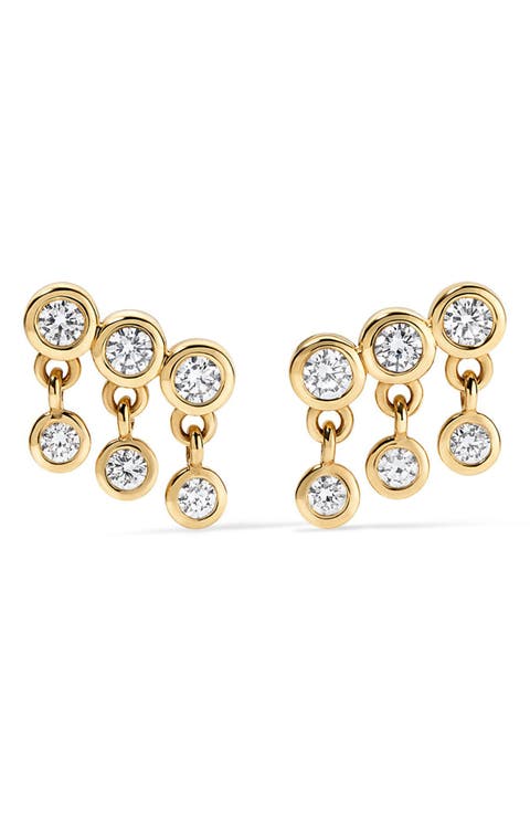 Diamond Shaker Stud Earrings