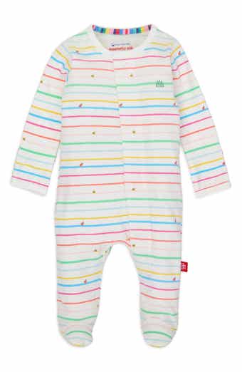 Rainbow Road Stripe Organic Cotton Footie