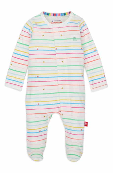 Rainbow Road Stripe Organic Cotton Footie