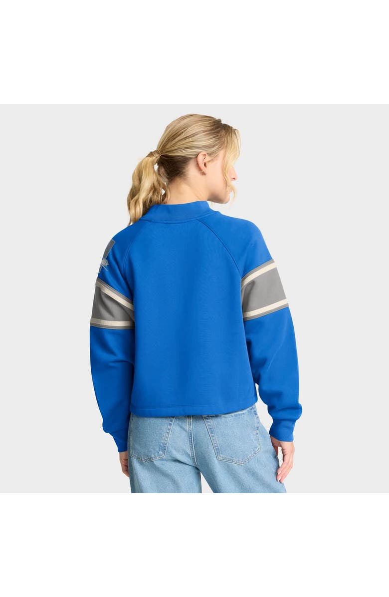 FANATICS Women's Fanatics Blue Detroit Lions Oversized Hometown Toss Sweep Mock Neck Pullover, Alternate, color, Blue
