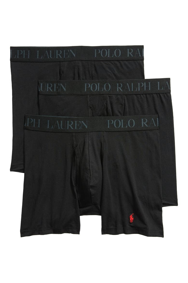 4D 3-Pack Cotton & Modal Boxer Briefs, Main, color, BLACK