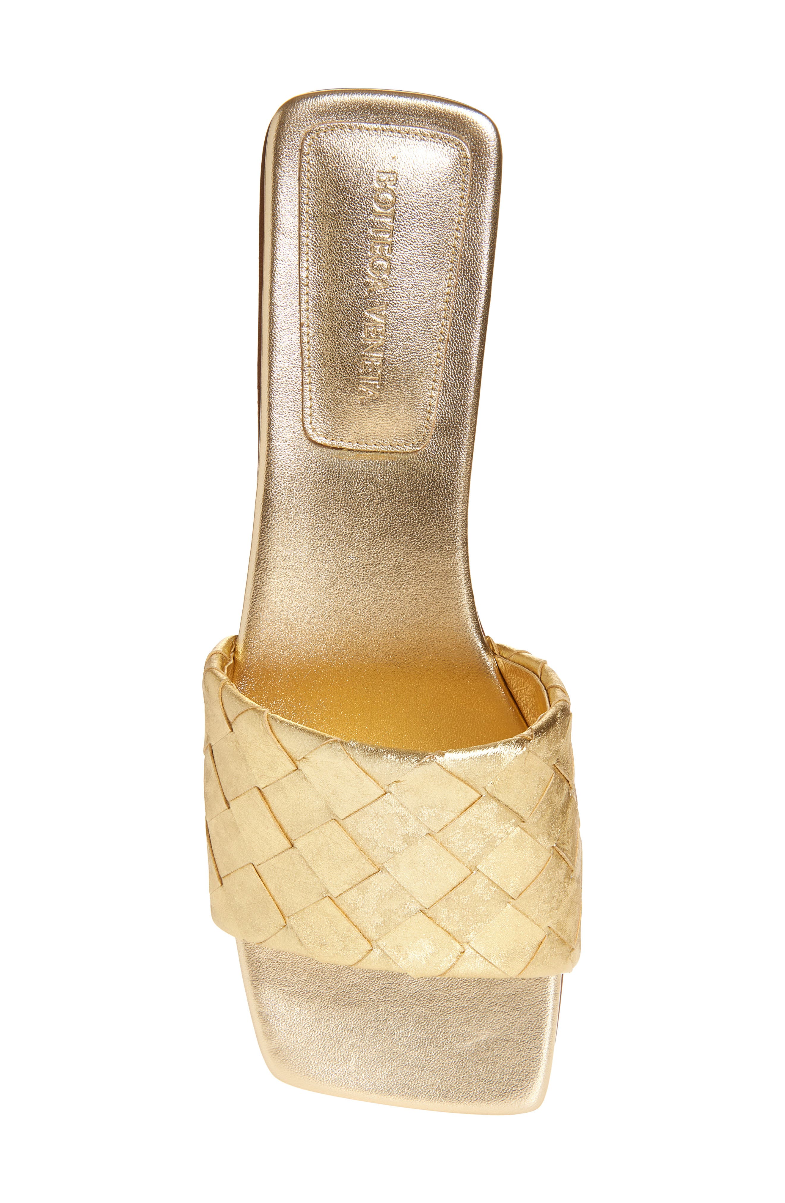 Bottega Veneta Parco Intrecciato Slide Sandal, Alternate, color, 8472 Gold