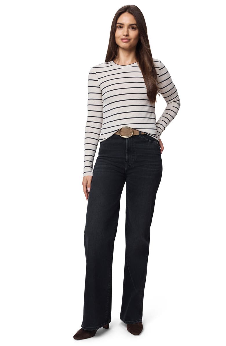 Splendid Stripe Long Sleeve Tee, Alternate, color, Pale Oak Heather/ Lead