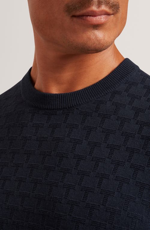 Ted Baker Sainsy Jacquard Cotton Blend Sweater In Black