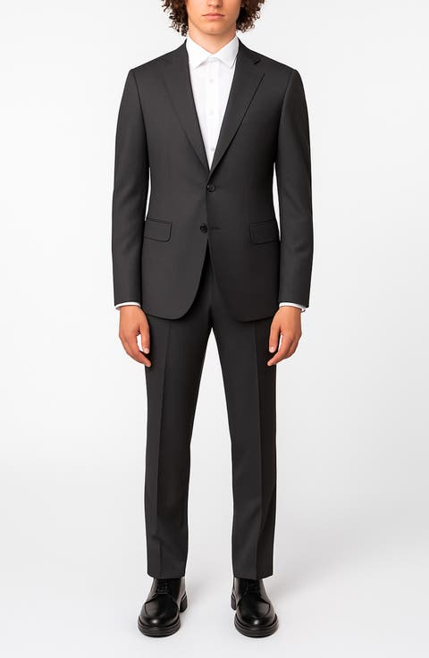 Charcoal Trim Fit Mélange Suit