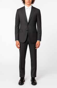ZANETTI Charcoal Trim Fit Mélange Suit