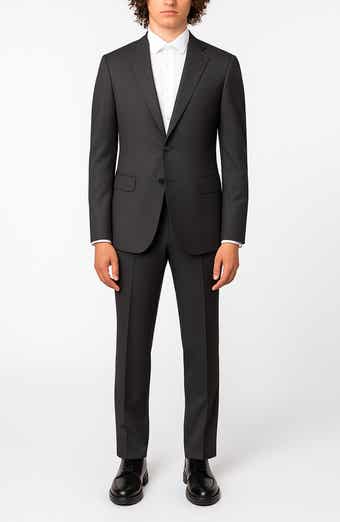 ZANETTI Charcoal Trim Fit Mélange Suit