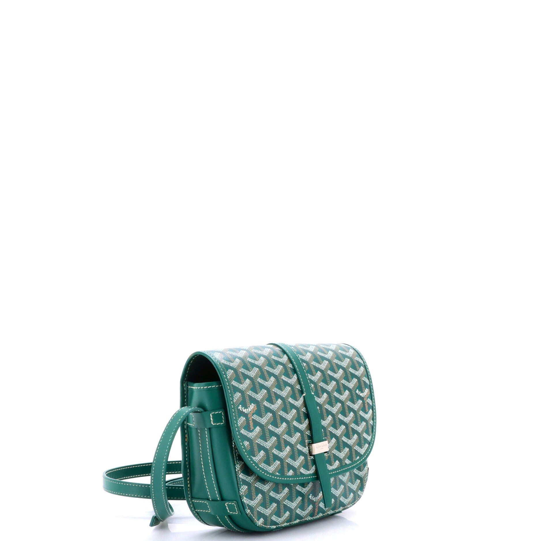 Pre-Owned Goyard Belvedere II Messenger Bag Coated Canvas PM, Alternate, color, Green