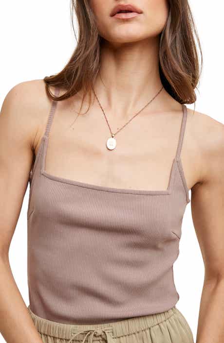 WISHLIST Ribbed Square Neck Cami