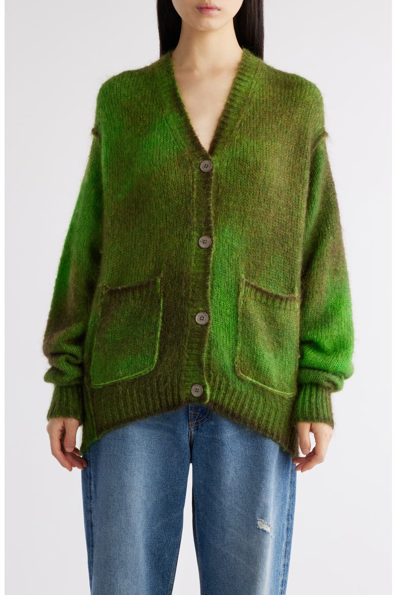 Kark V-Neck Oversize Cardigan, Main, color, BRIGHT GREEN