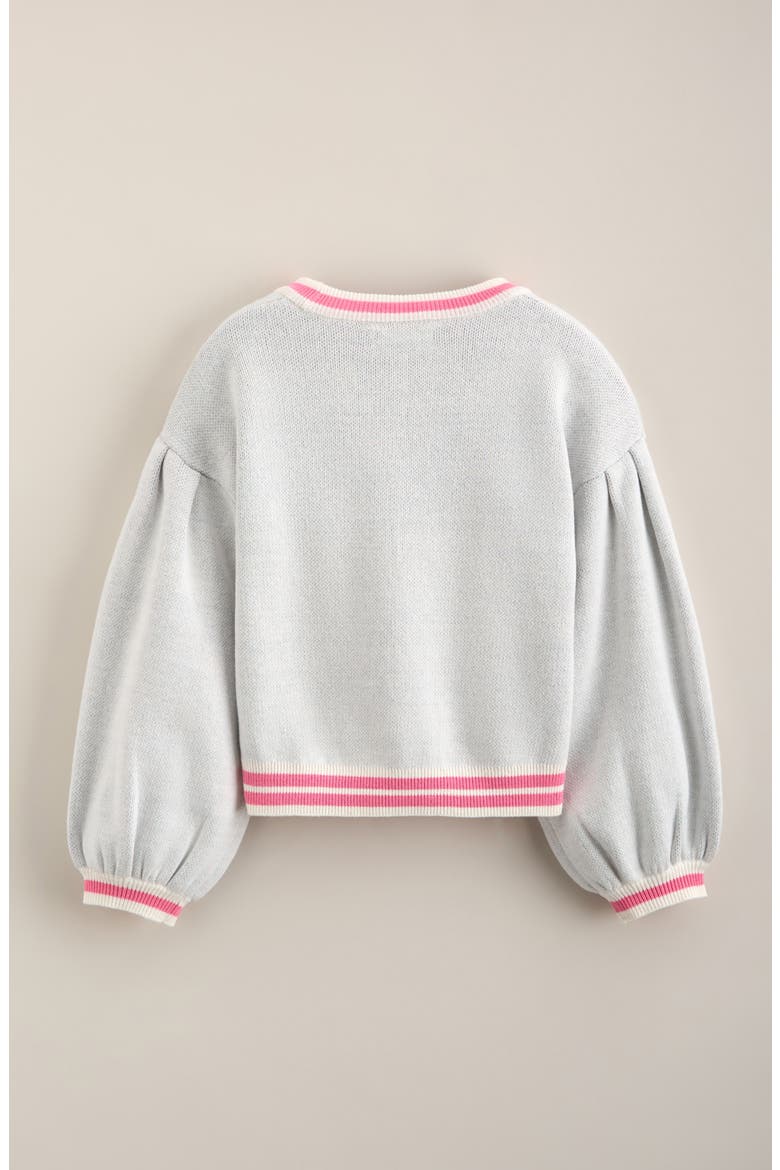 Kids' Bubble Sleeve Sweater, Alternate, color, IVORY TOFU RIBBON CHERRY