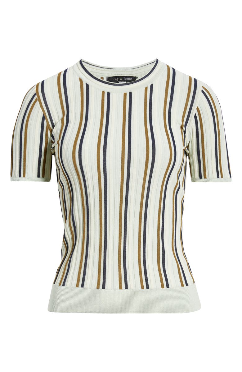 rag & bone Victoria Stripe Rib Knit Top, Alternate, color, Blue Multi