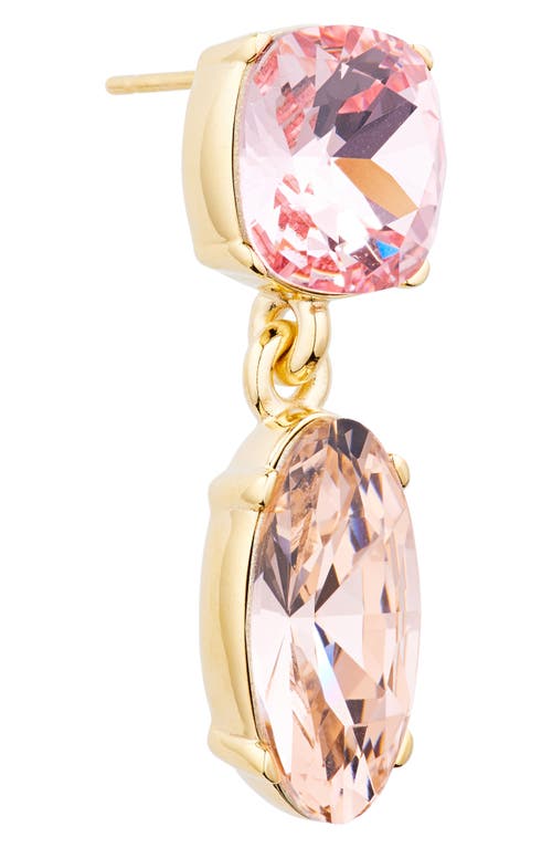 Oscar De La Renta Double Crystal Drop Earrings In Rose