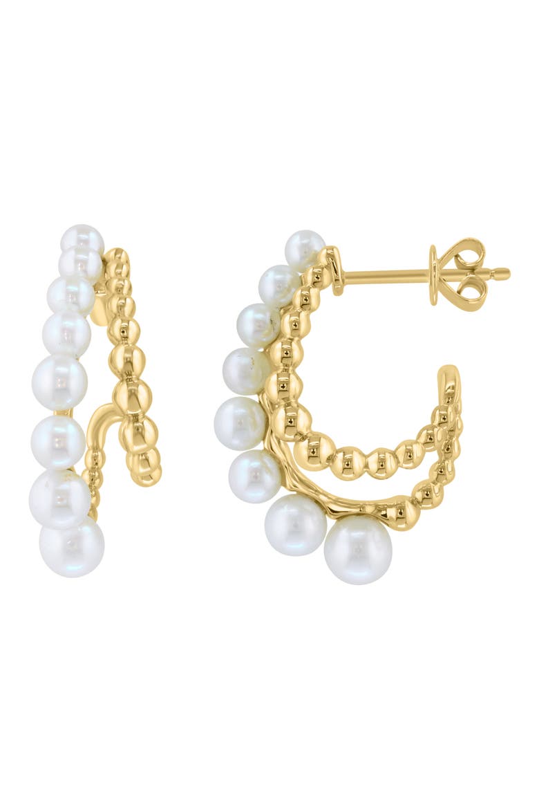Freshwater Pearl Earrings, Main, color, WHITE