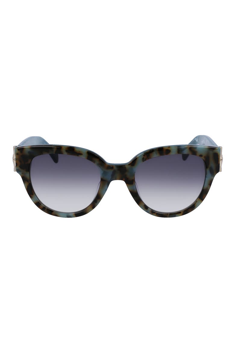 52mm Gradient Tea Cup Sunglasses, Main, color, AQUA HAVANA