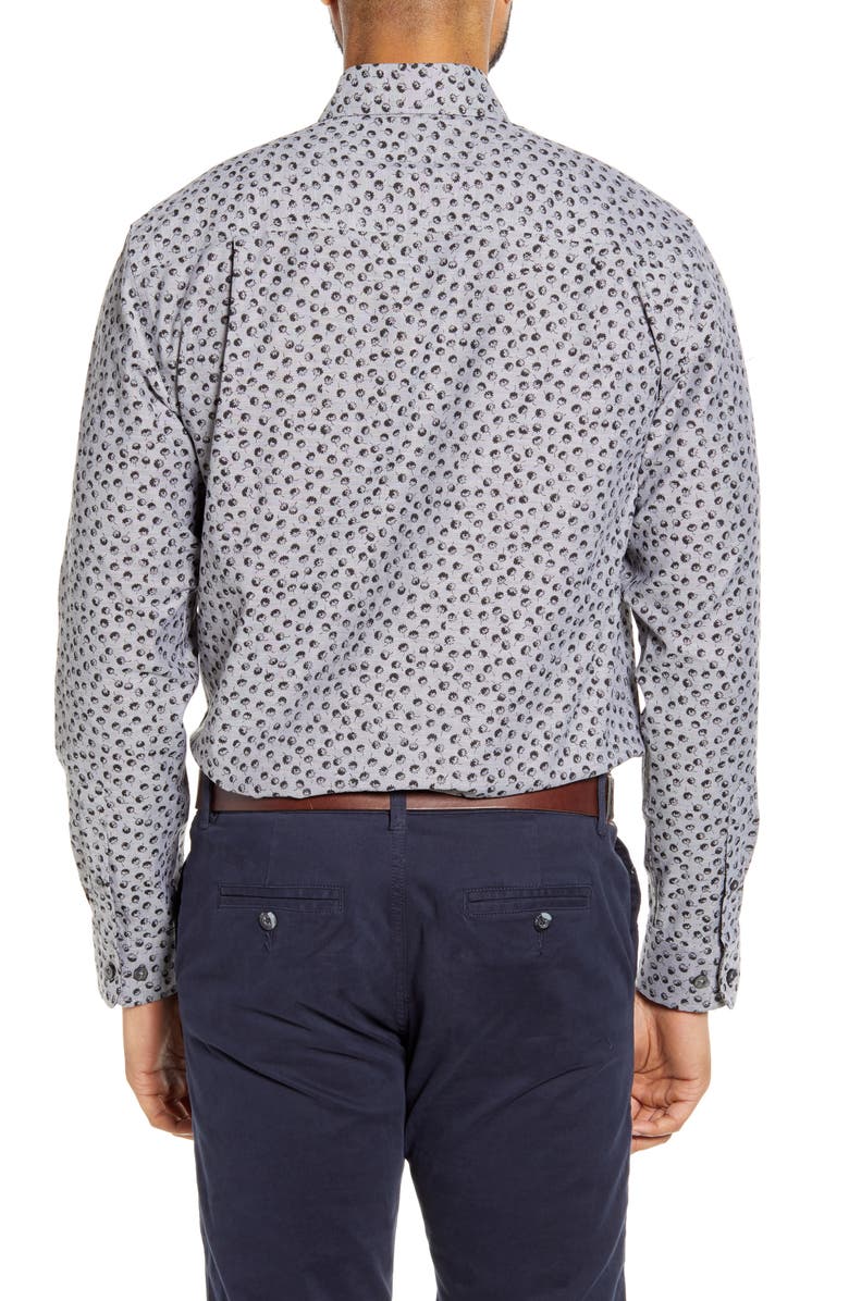 Cutter & Buck Anchor Classic Fit Tossed Print Button-Down Shirt, Alternate, color, 