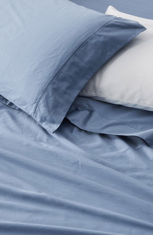 Verlee Cotton Sateen Sheet Set In Ocean Blue