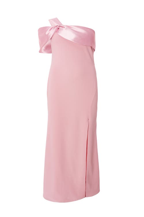 Quiz Plus Size One Shoulder Satin/scuba Crepe Maxi Dress
