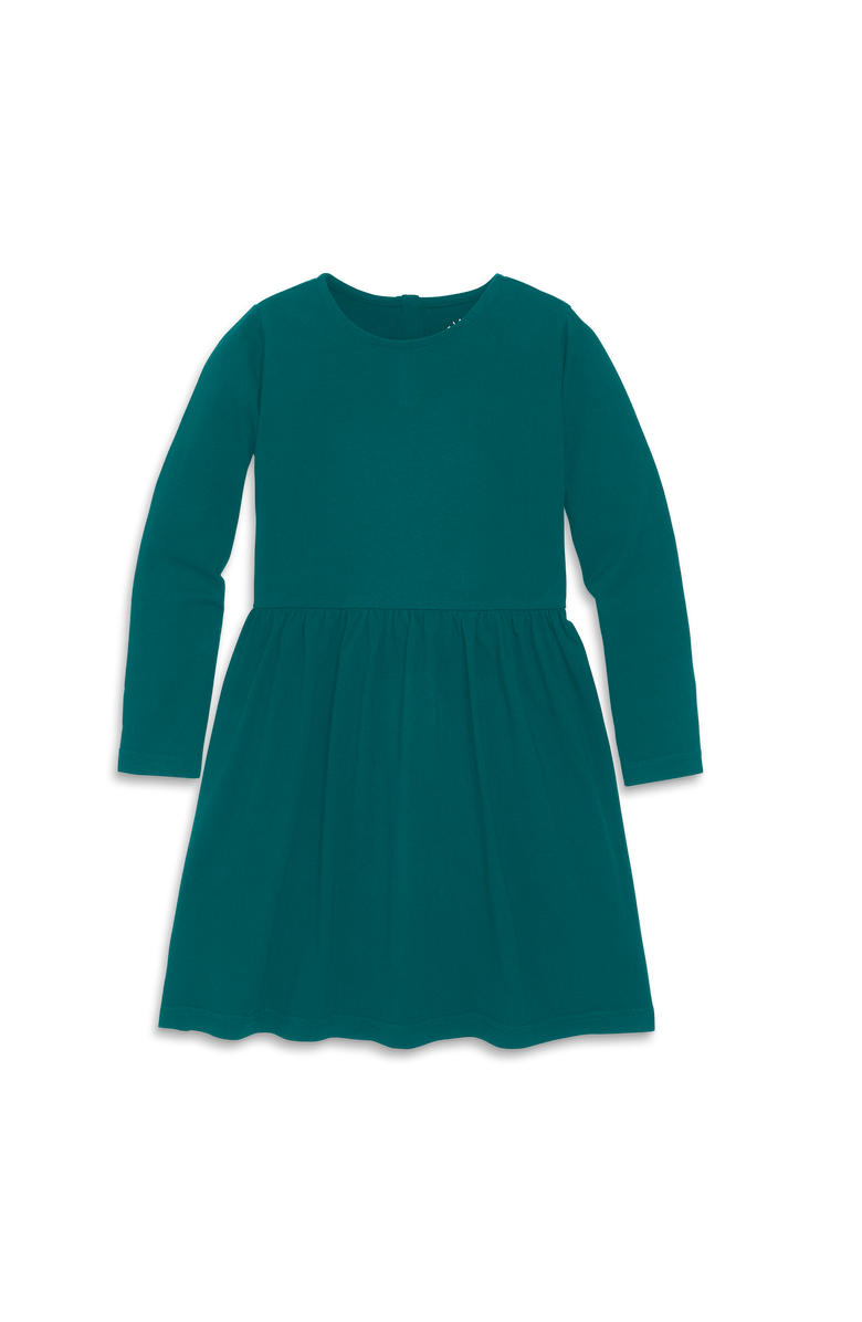 Primary Kids Long Sleeve Perfect Pocket Dress, Main, color, Spruce