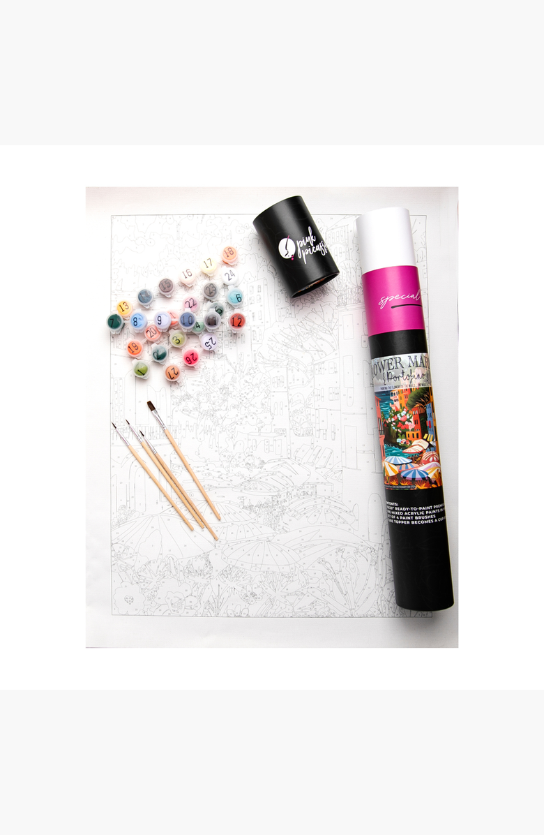 Pink Picasso Kits Portofino Flower Market Paint by Numbers Kit, Alternate, color, Multicolor