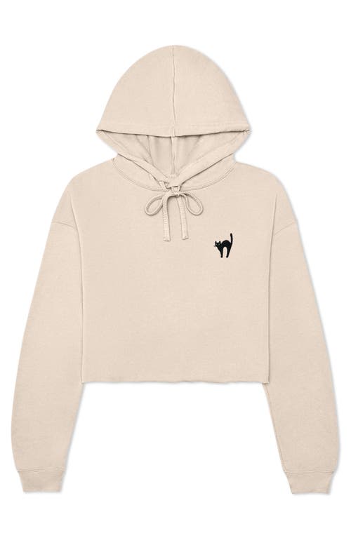 DALIX DALIX BLACK CAT CROPPED FLEECE HOODIE 