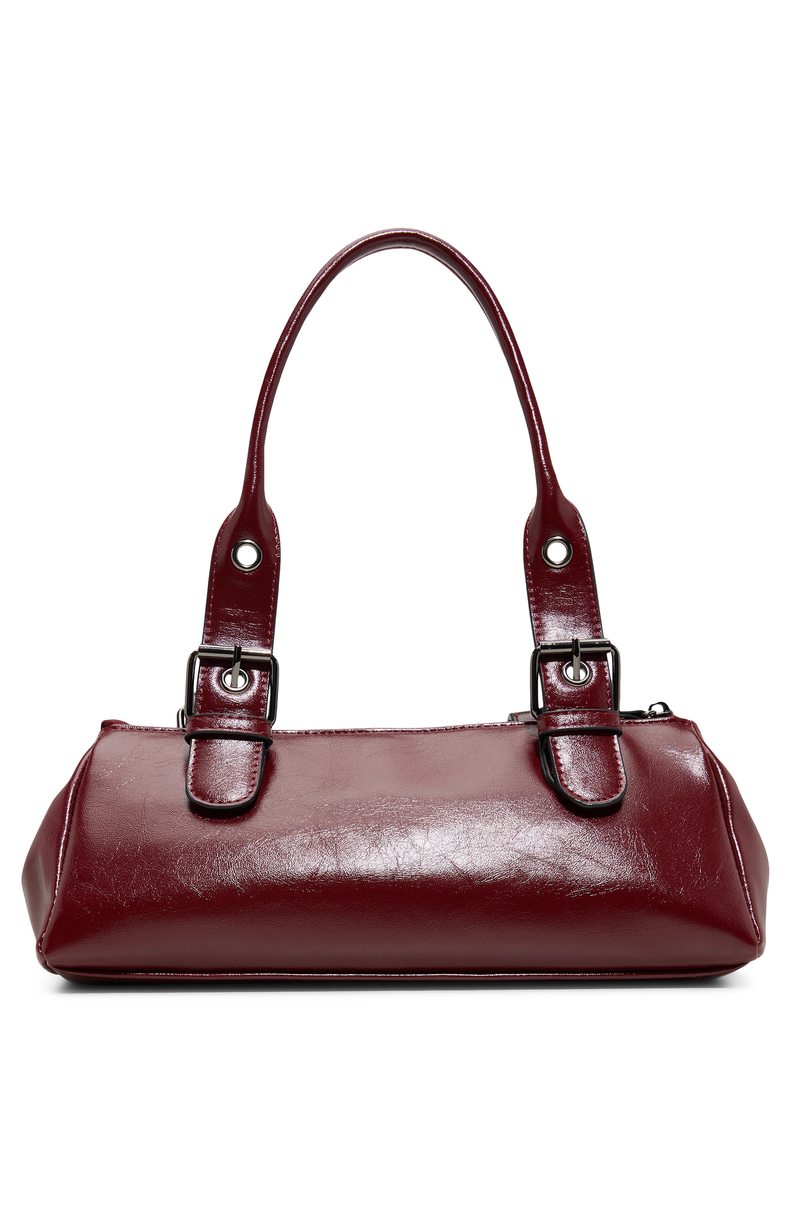 Darabelia Faux Leather Satchel, Alternate, color, BURGUNDY