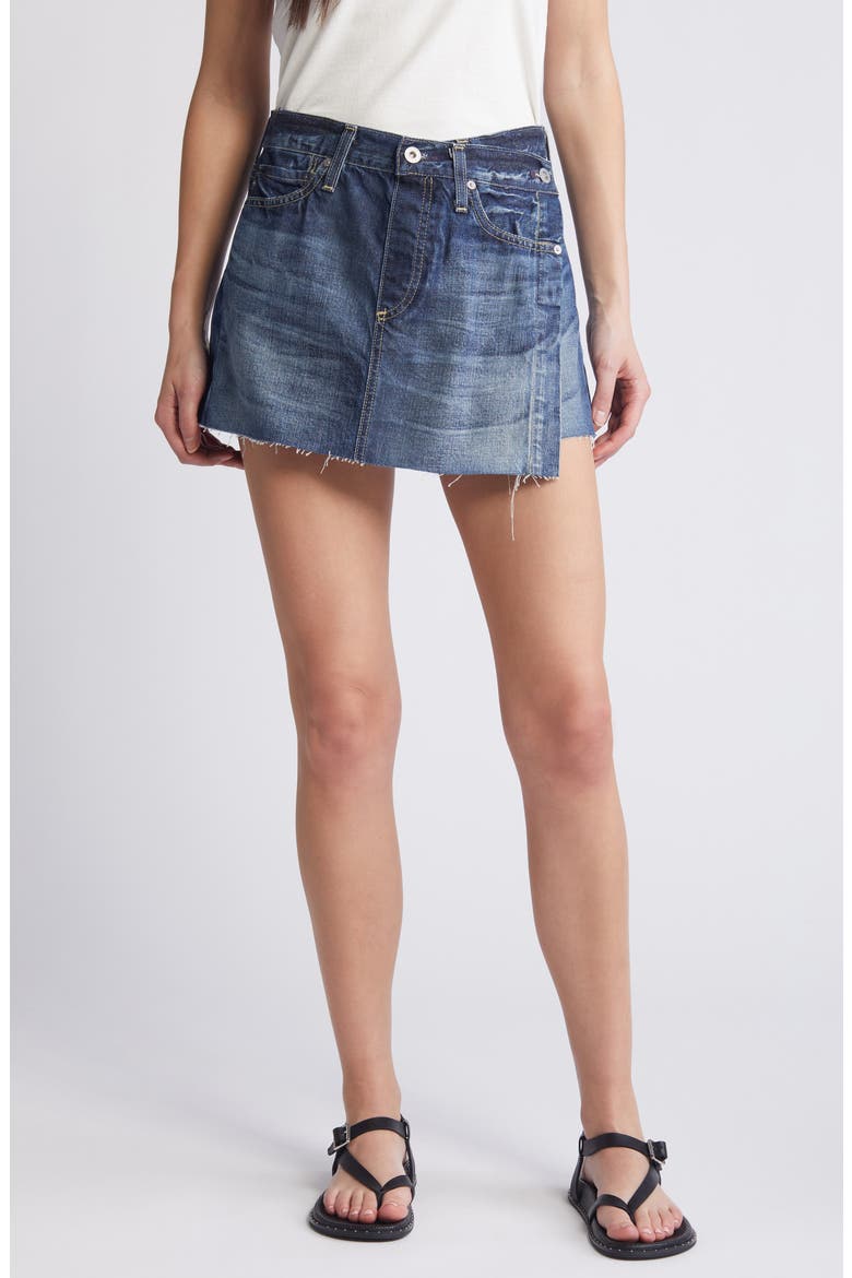 Ira Denim Miniskirt, Main, color, ACROPOLIS