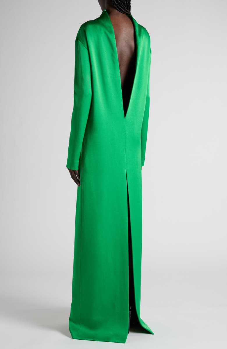 TOM FORD Long Sleeve Shiny Crepe Column Gown, Alternate, color, Bright Green