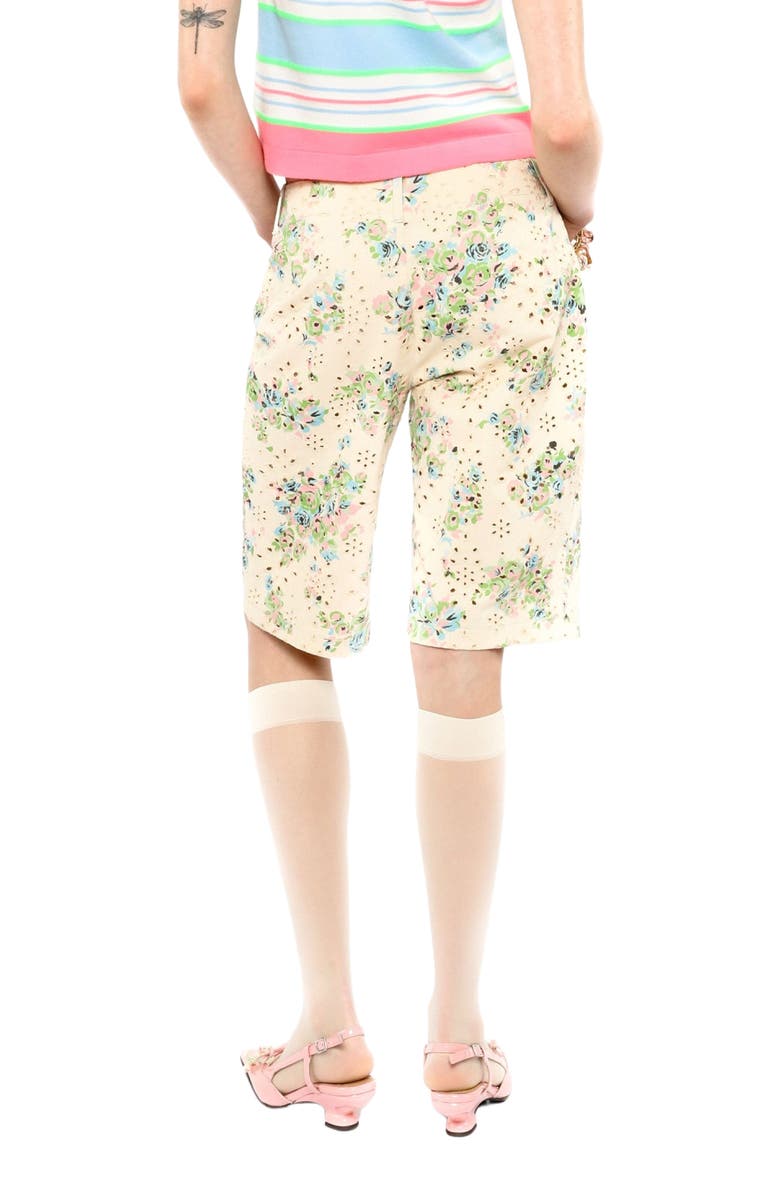 Anna Sui Rosies Posies Eyelet Bermuda Shorts, Alternate, color, 