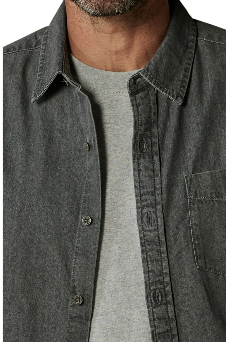 Denim Button-Up Shirt, Alternate, color, GREY WASH