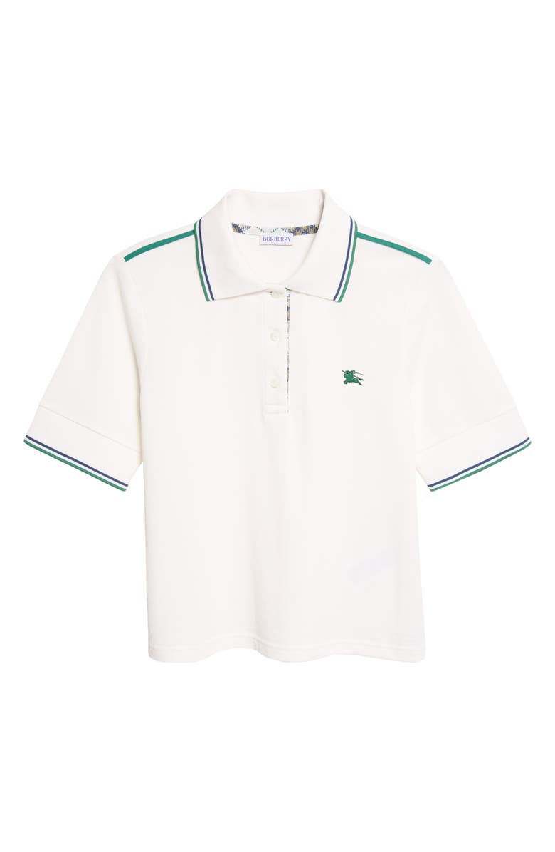 Burberry Billie Cotton Piquè Polo, Main, color, Chalk