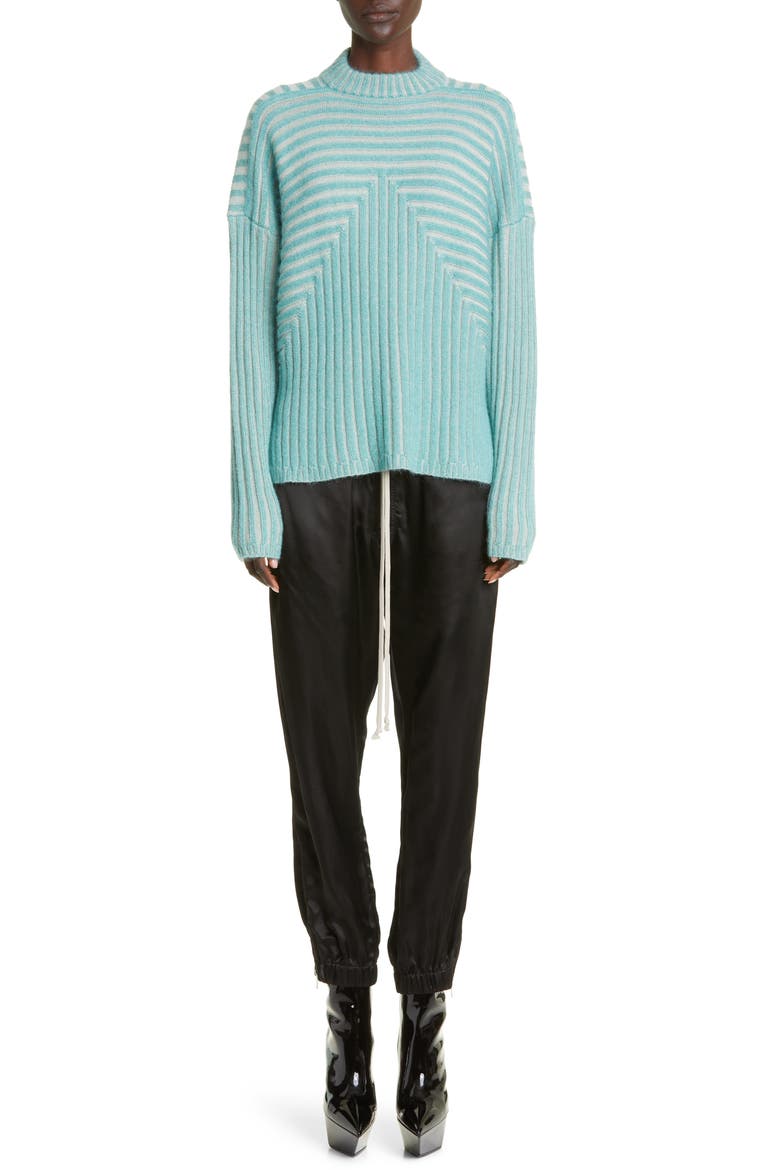 Stripe Wool & Mohair Blend Sweater, Alternate, color, AQUA PEARL
