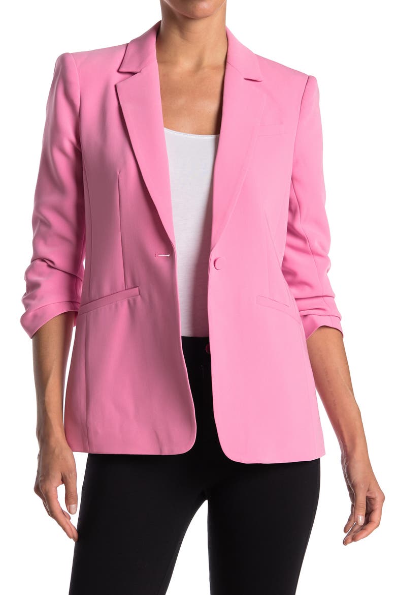 Crepe Khloe Blazer, Main, color, WILD ORCHID