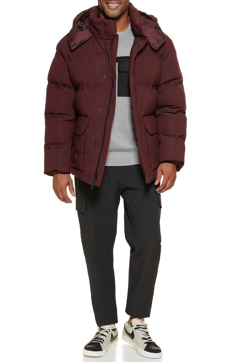 Hooded Puffer Jacket, Alternate, color, OXBLOOD
