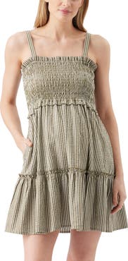 Ripe Maternity Gabby Stripe Tiered Maternity Mini Dress