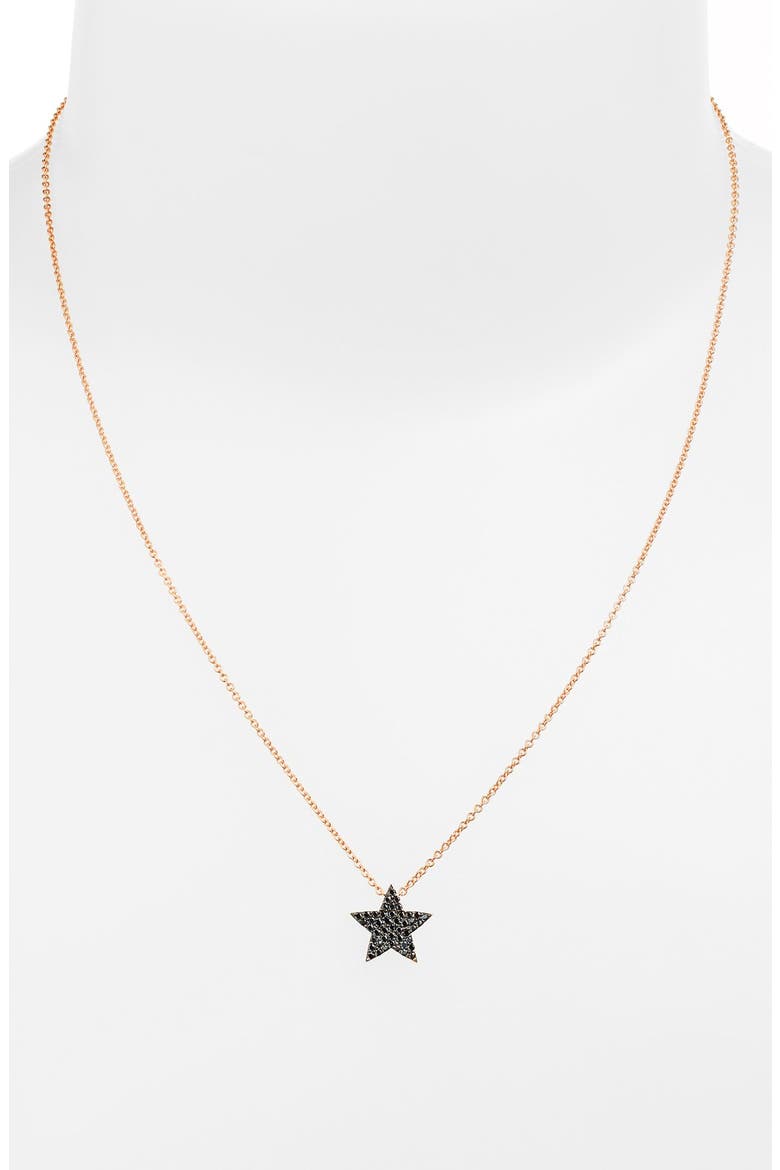 Star Pendant Necklace, Main, color, ROSE GOLD/ BLACK