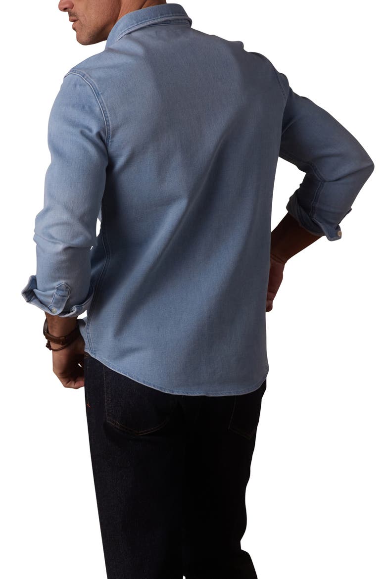 Comfort Terry Cloth Shirt Jacket, Alternate, color, LIGHT WASH