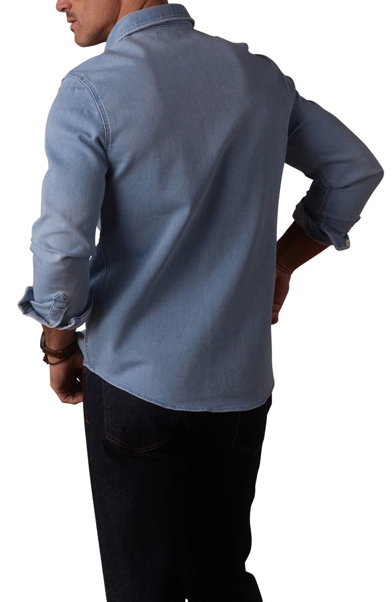 The Normal Brand Comfort Terry Cloth Shirt Jacket, Alternate, color, Light Wash